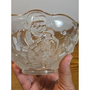 Gorham Holiday Traditions North Pole Express Santa Bowl German Crystal